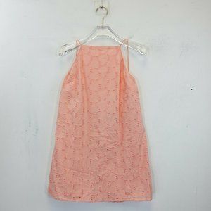 ASOS Women's Peach‎ Orange Tunic Top 2 XS Blouse Halter Sleeveless Eyelet Heart